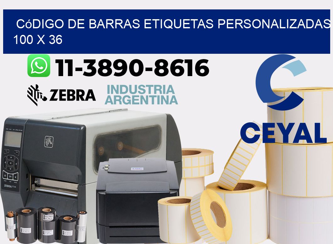 código de barras etiquetas personalizadas 100 x 36