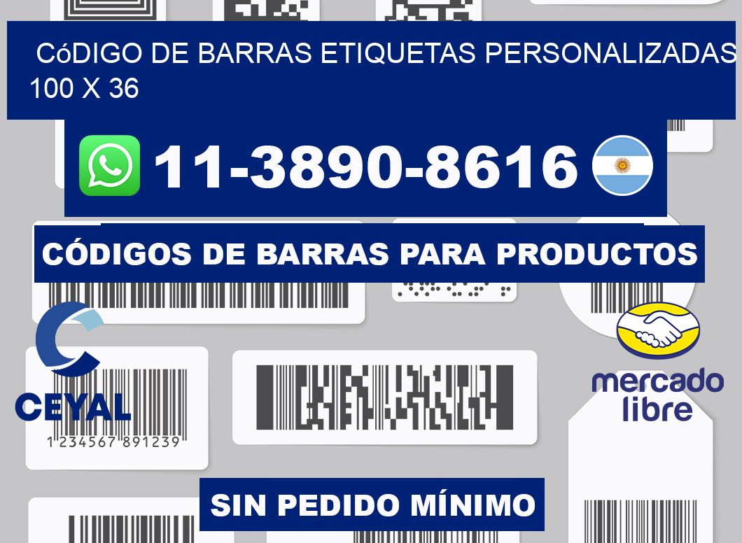código de barras etiquetas personalizadas 100 x 36