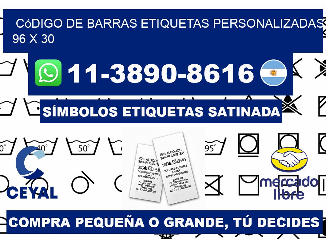código de barras etiquetas personalizadas 96 x 30