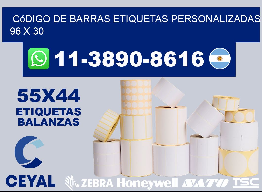 código de barras etiquetas personalizadas 96 x 30