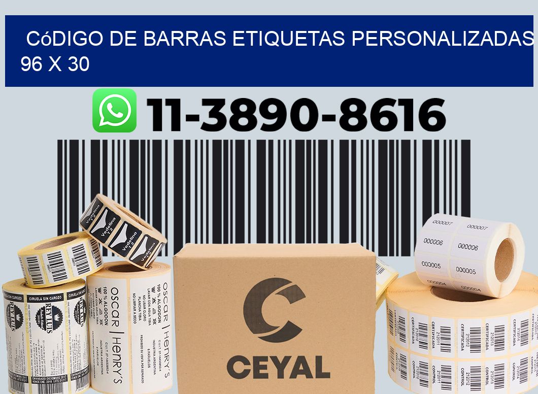 código de barras etiquetas personalizadas 96 x 30
