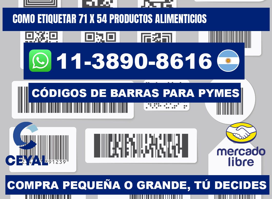 como etiquetar 71 x 54 productos alimenticios