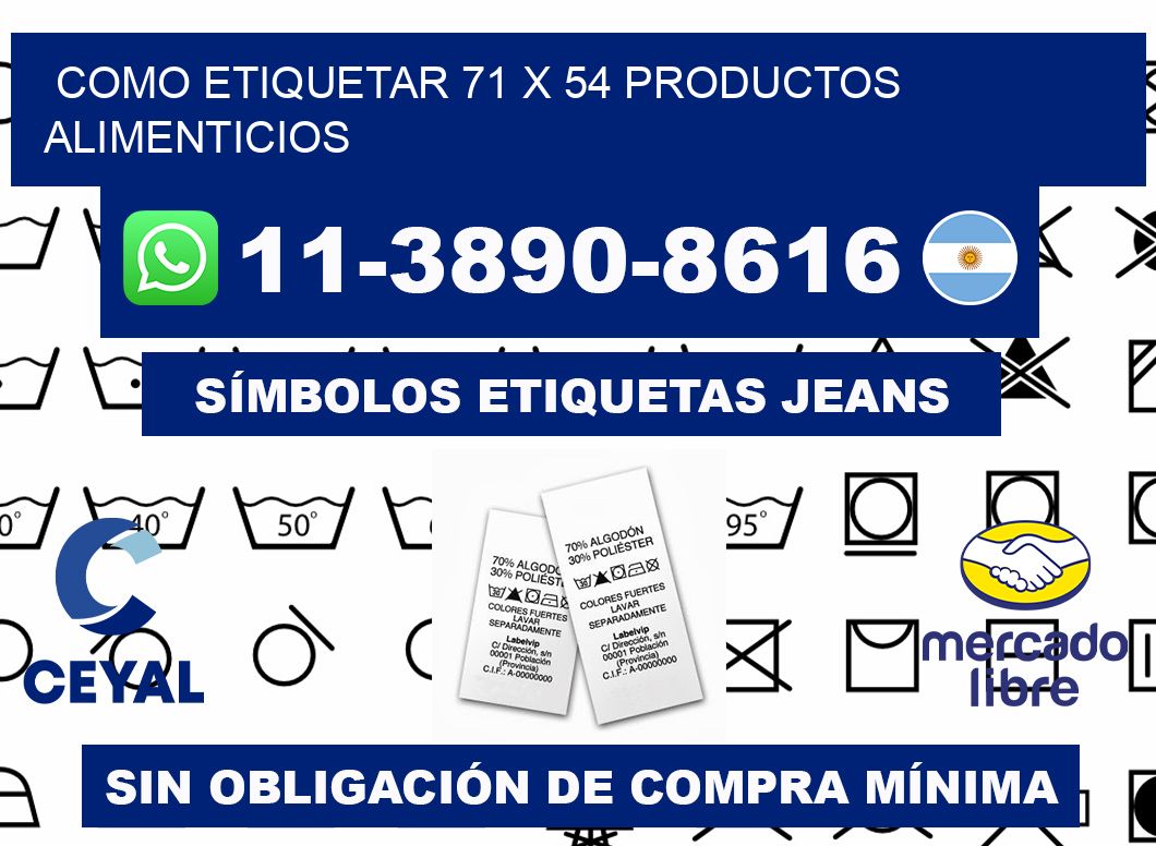 como etiquetar 71 x 54 productos alimenticios