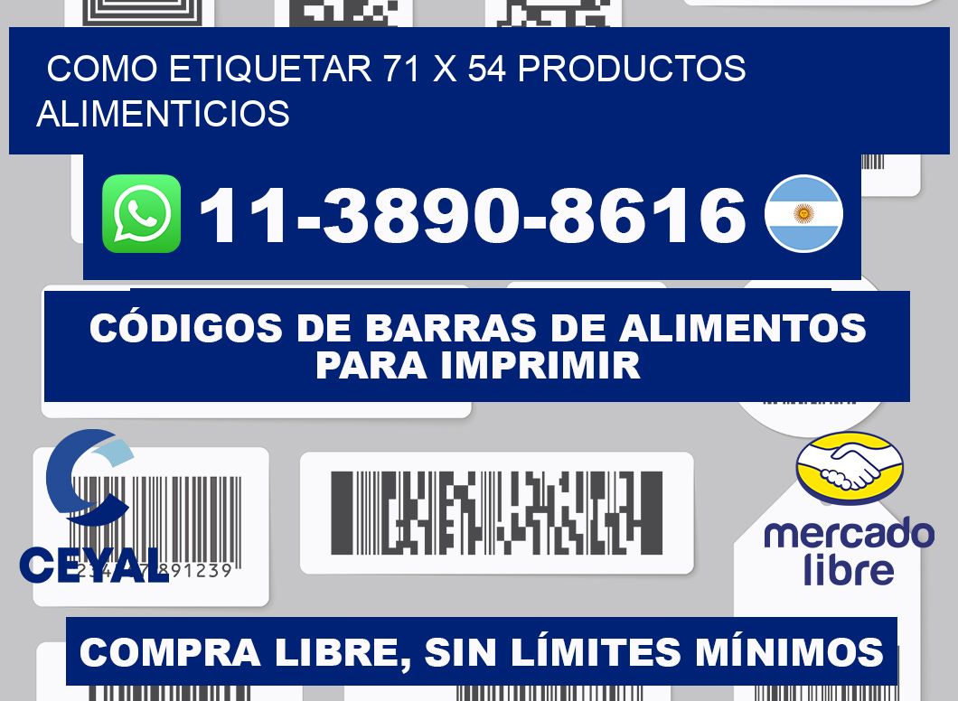 como etiquetar 71 x 54 productos alimenticios