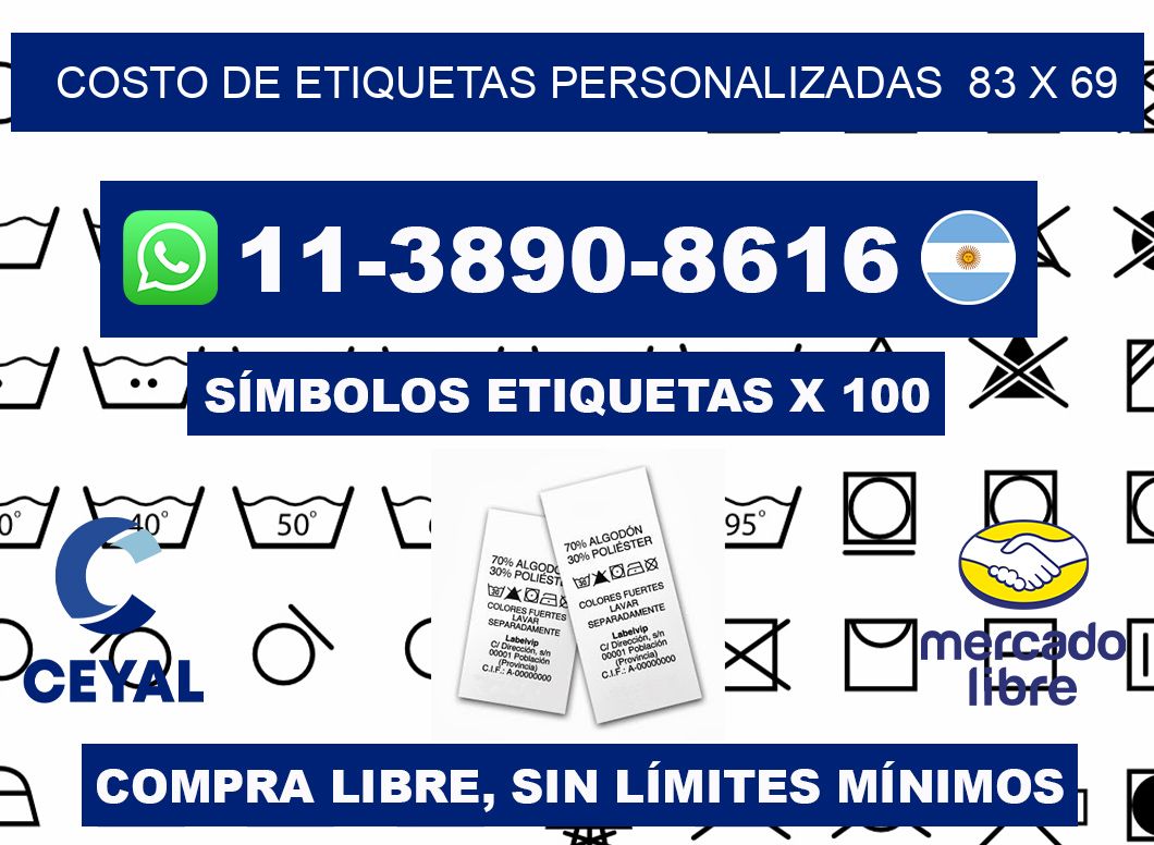 costo de etiquetas personalizadas  83 x 69