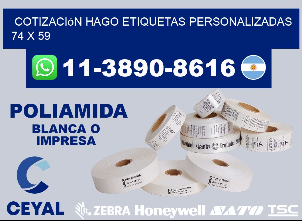 cotización hago etiquetas personalizadas 74 x 59