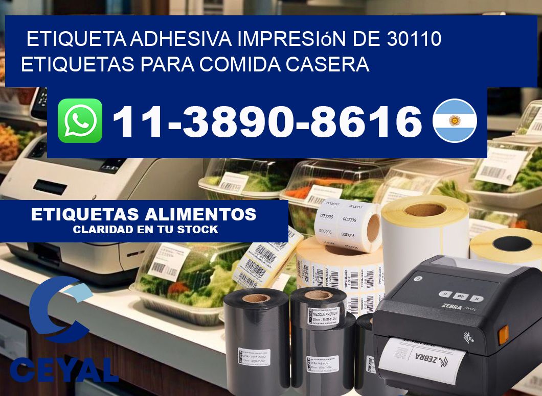 etiqueta adhesiva impresión de 30110 etiquetas para comida casera