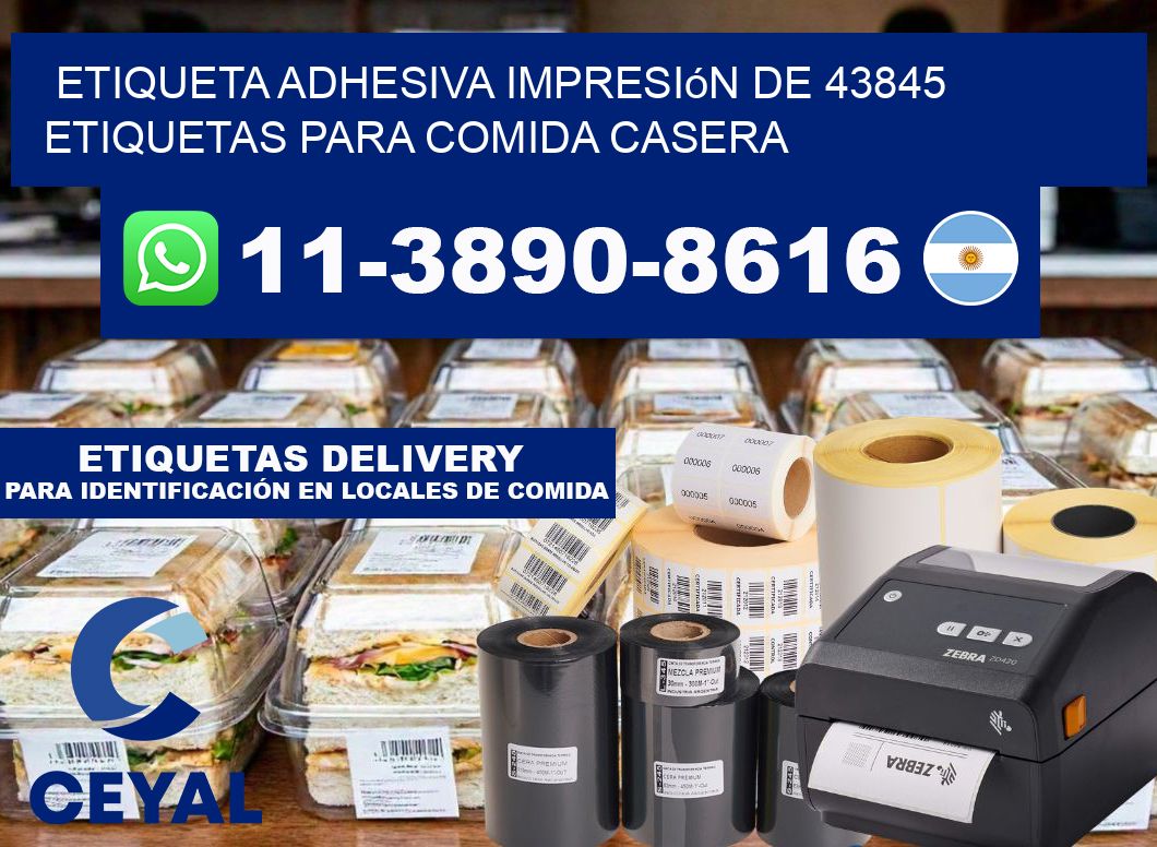 etiqueta adhesiva impresión de 43845 etiquetas para comida casera