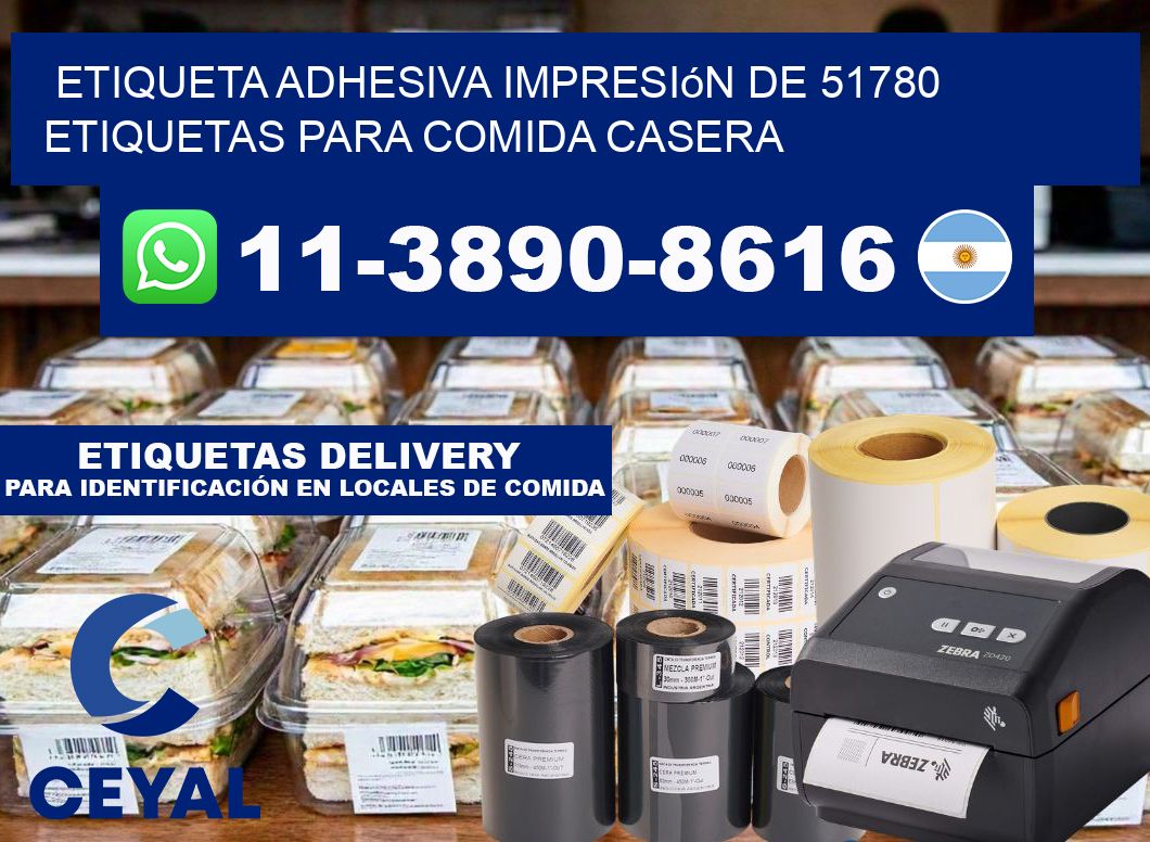 etiqueta adhesiva impresión de 51780 etiquetas para comida casera