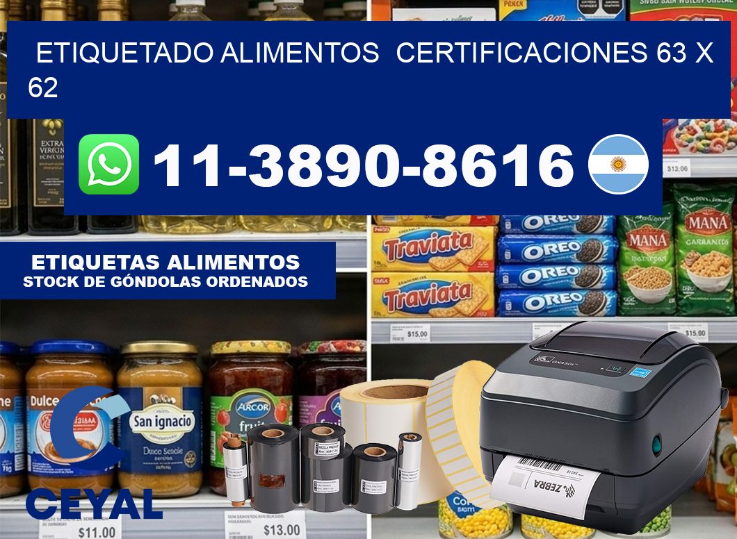 etiquetado alimentos  Certificaciones 63 x 62