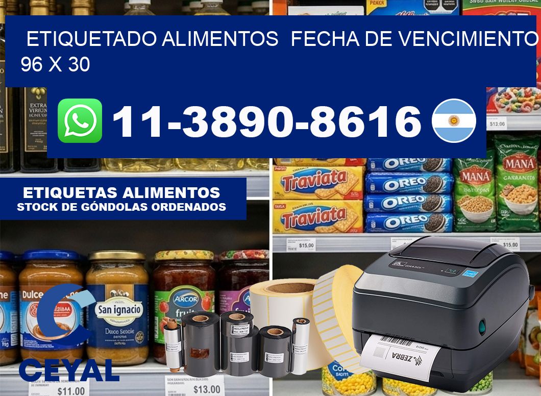 etiquetado alimentos  Fecha de vencimiento 96 x 30