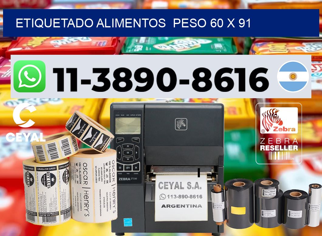 etiquetado alimentos  Peso 60 x 91