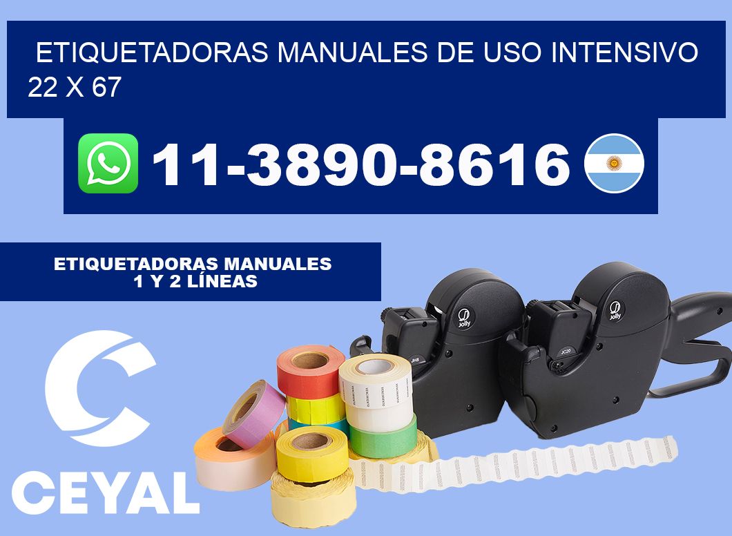 etiquetadoras manuales de uso intensivo 22 x 67