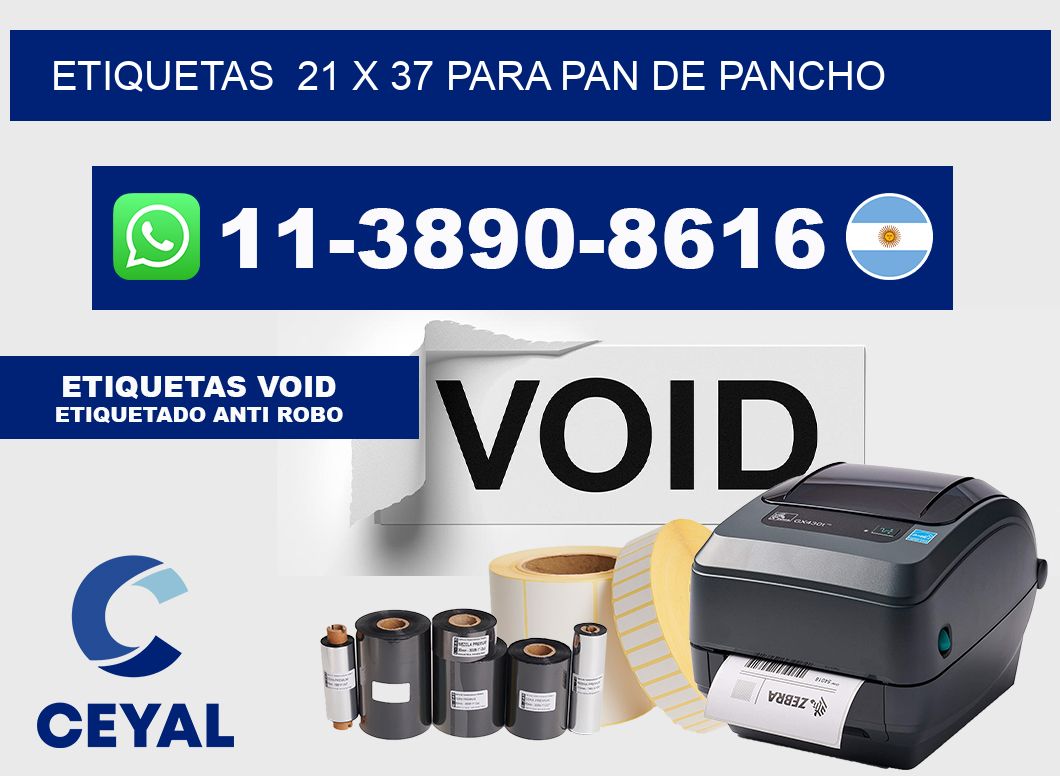 etiquetas  21 x 37 para Pan de pancho