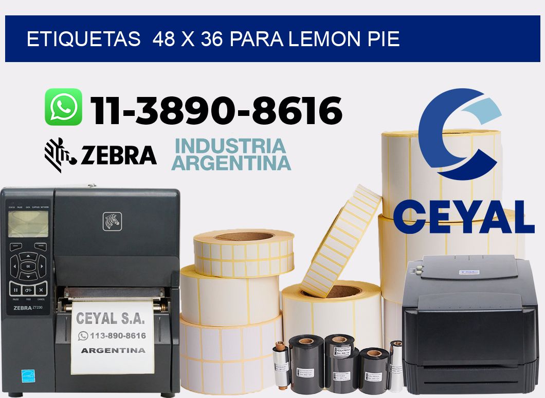 etiquetas  48 x 36 para Lemon pie