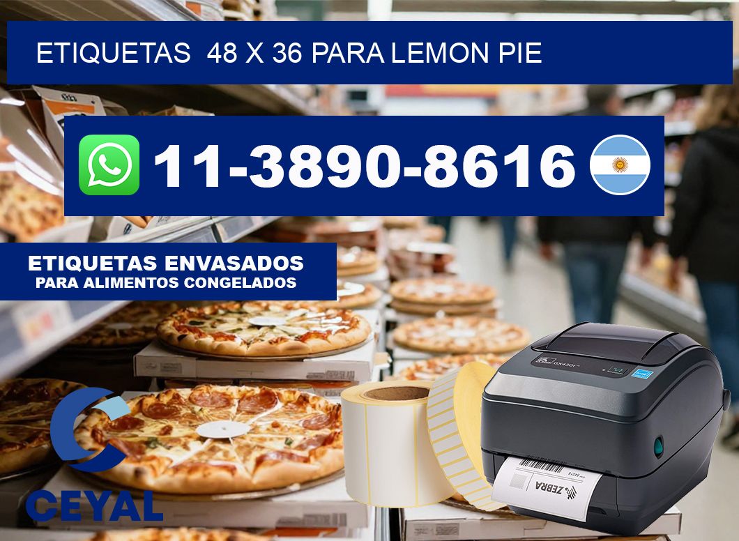 etiquetas  48 x 36 para Lemon pie