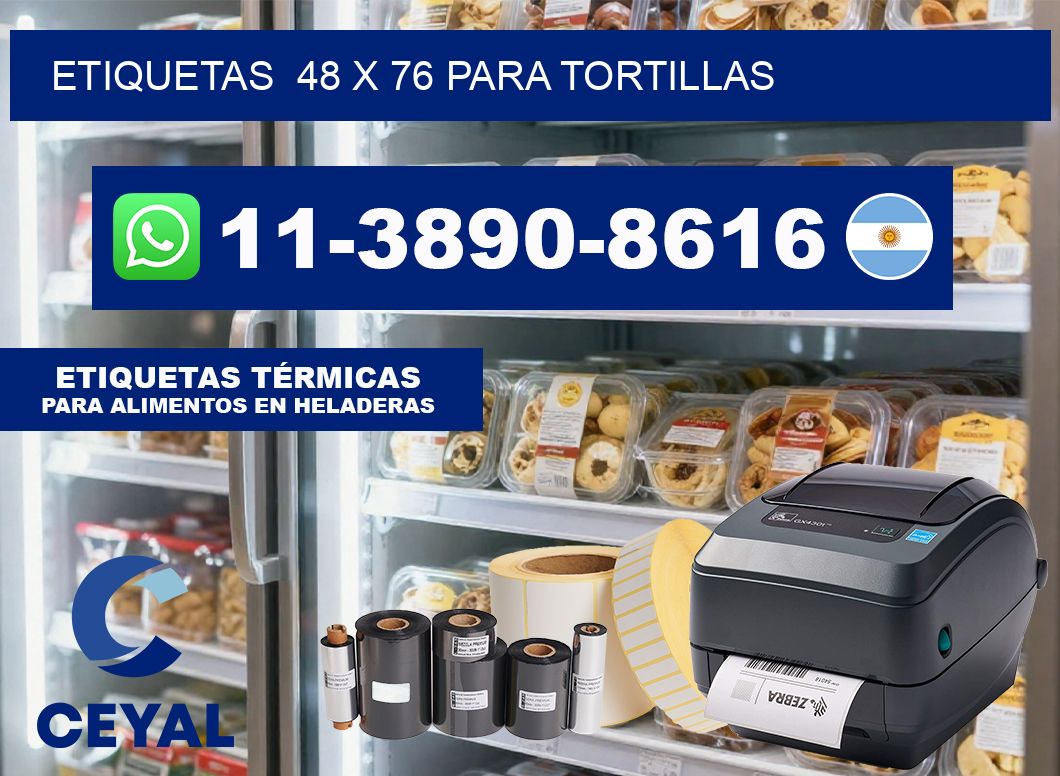 etiquetas  48 x 76 para Tortillas