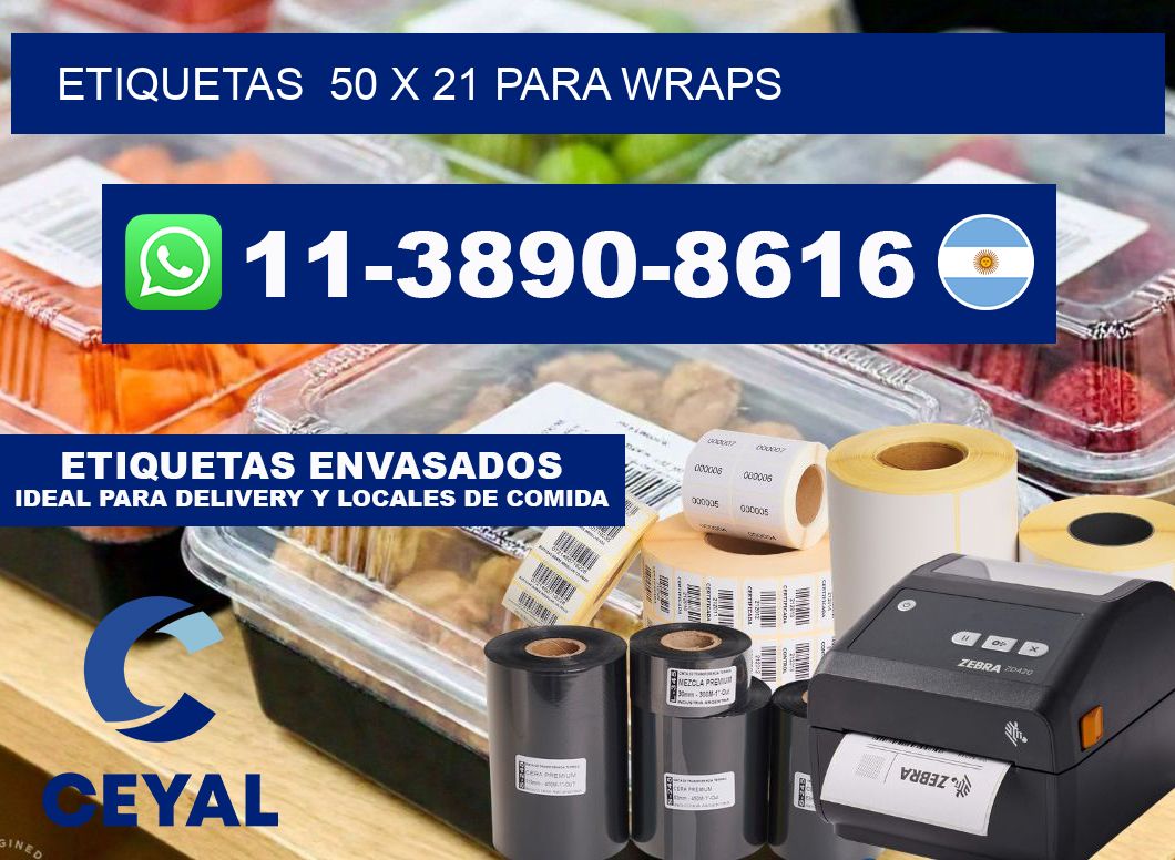 etiquetas 50 x 21 para Wraps