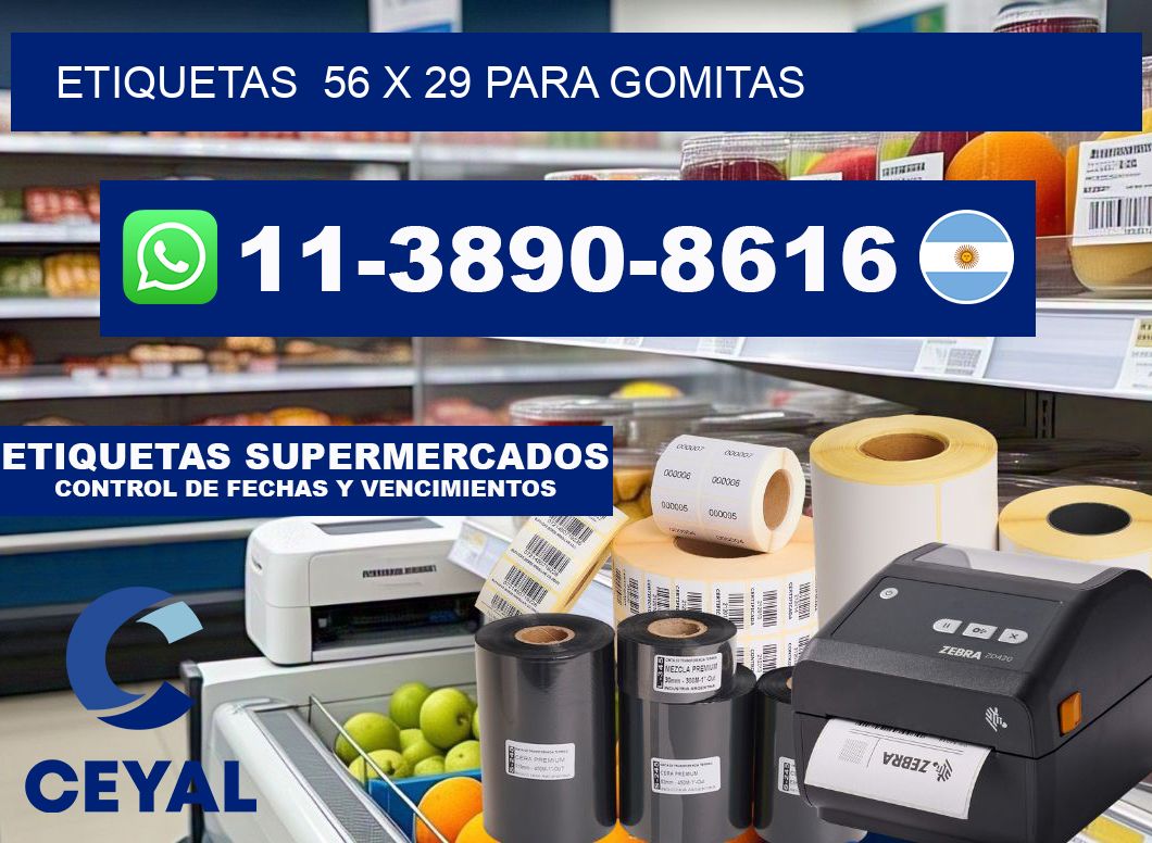 etiquetas  56 x 29 para Gomitas