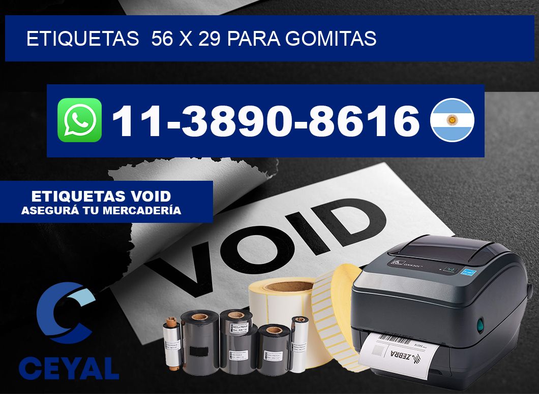 etiquetas  56 x 29 para Gomitas