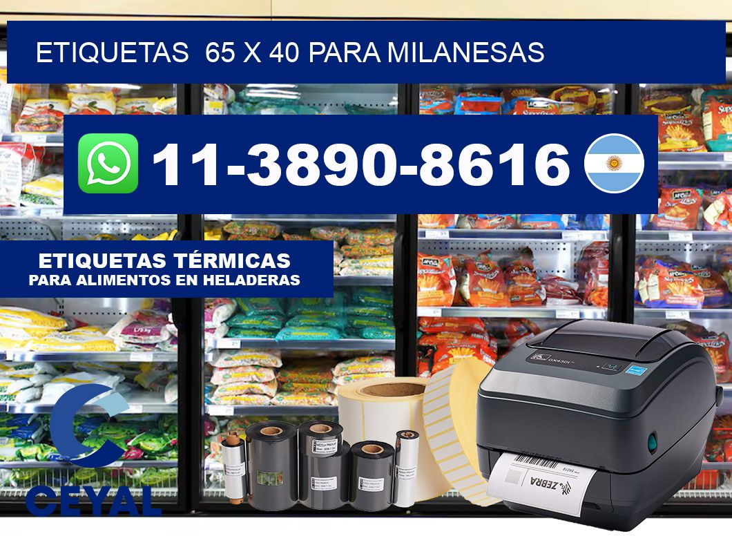 etiquetas  65 x 40 para Milanesas