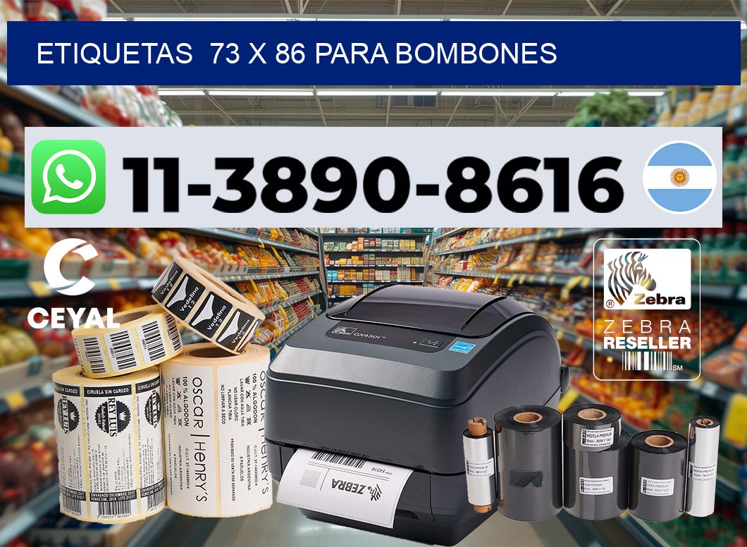 etiquetas  73 x 86 para Bombones