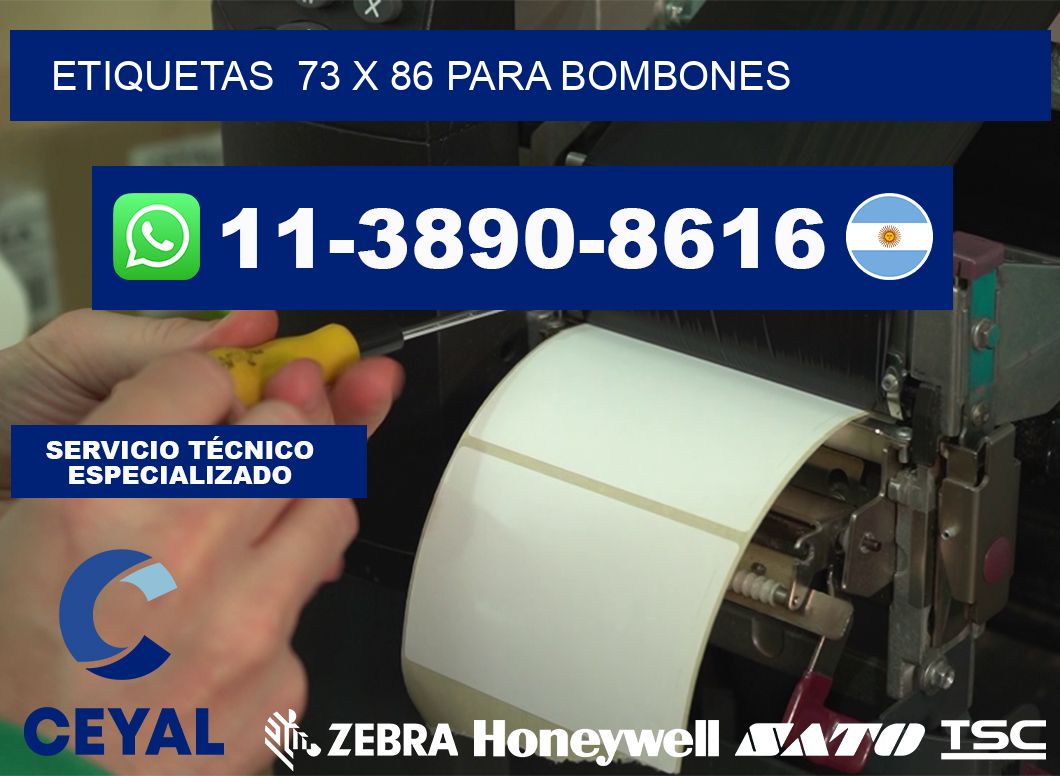 etiquetas  73 x 86 para Bombones