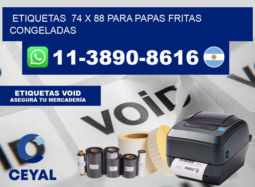 etiquetas 74 x 88 para Papas fritas congeladas