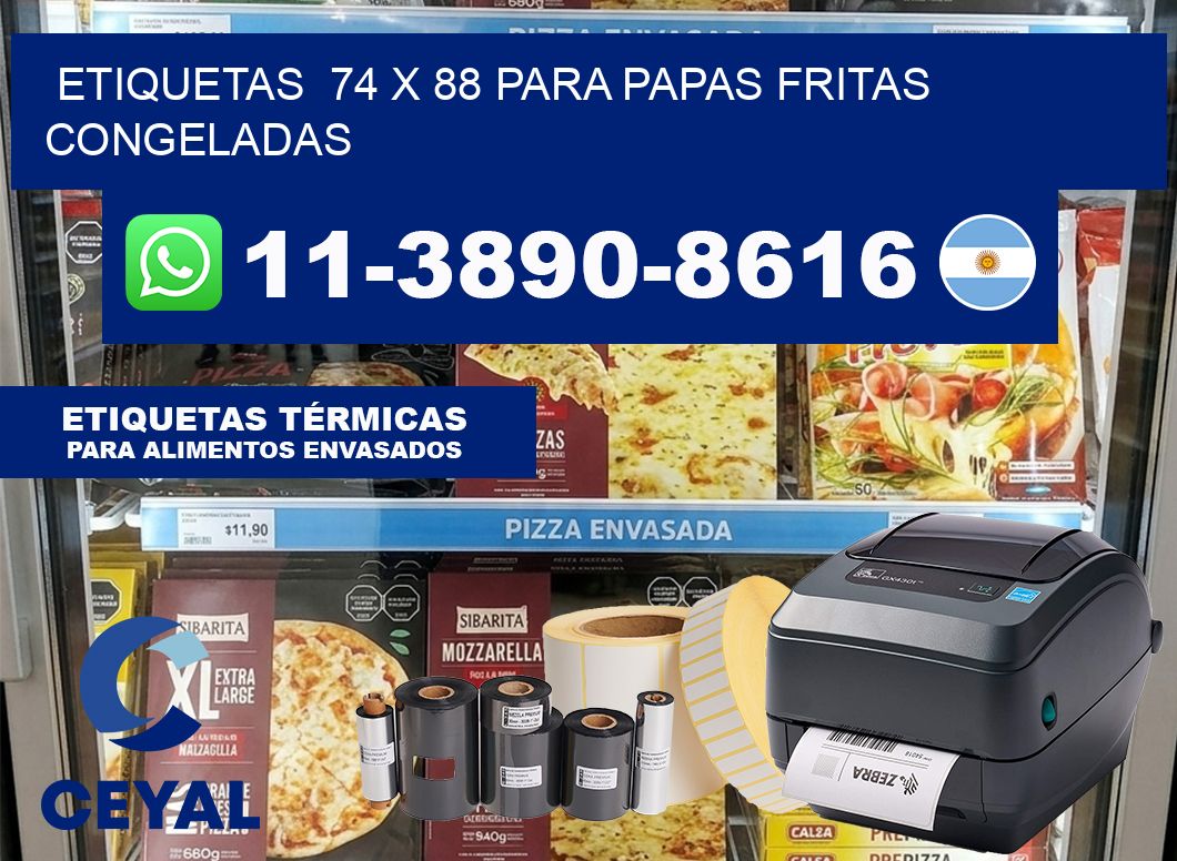 etiquetas  74 x 88 para Papas fritas congeladas