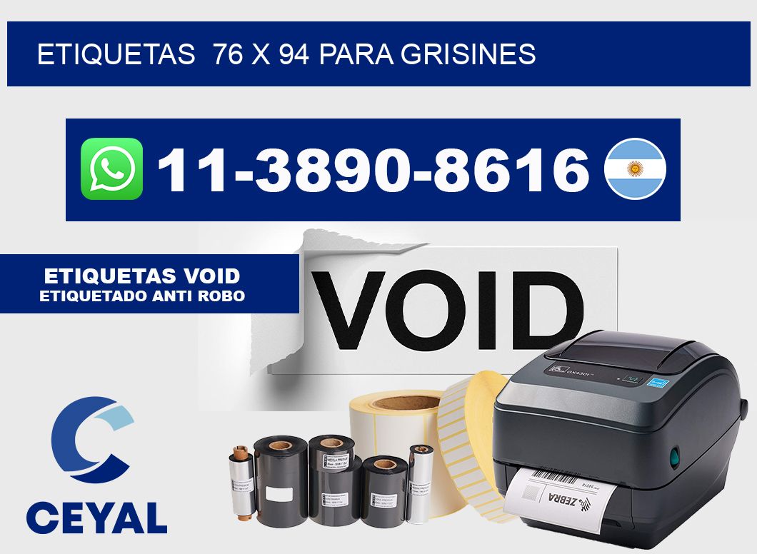 etiquetas  76 x 94 para Grisines