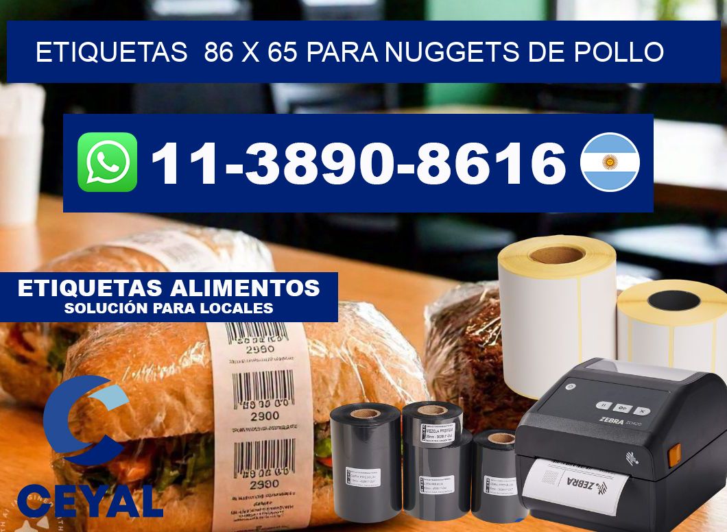 etiquetas 86 x 65 para Nuggets de pollo