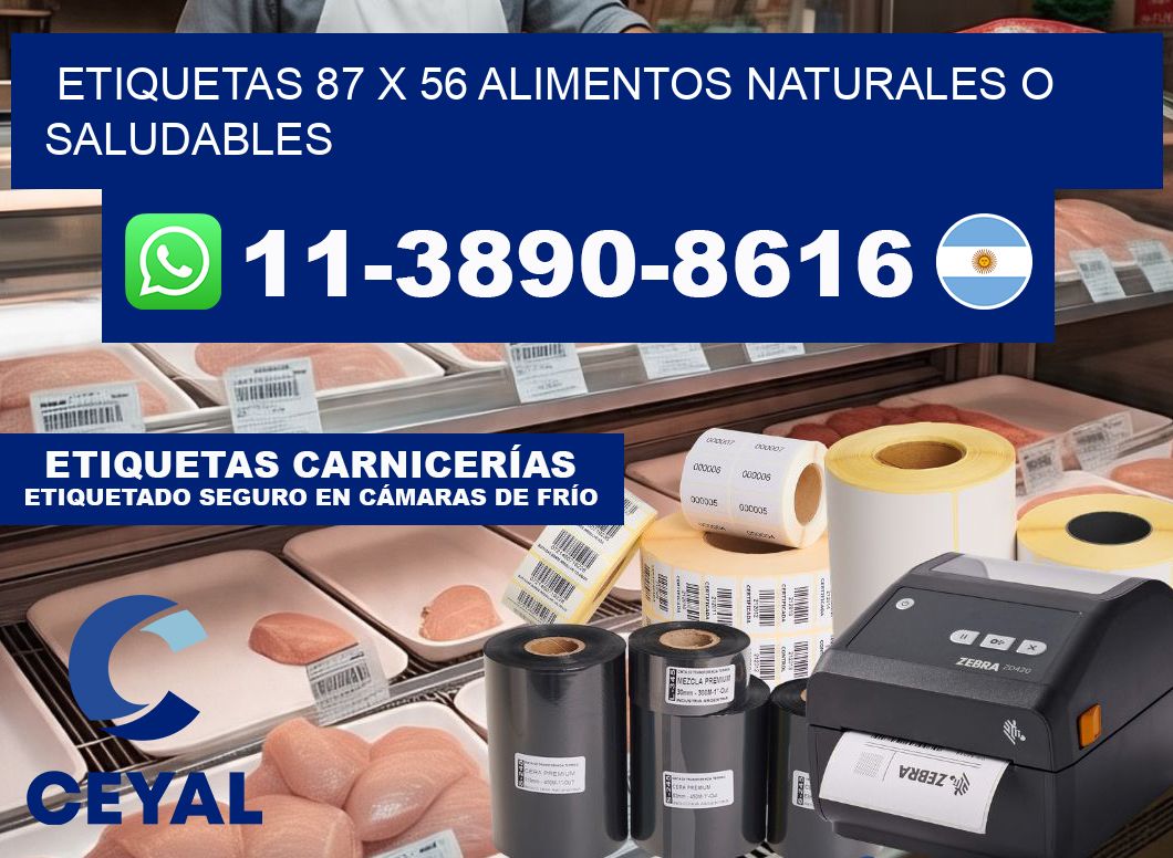 etiquetas 87 x 56 alimentos naturales o saludables