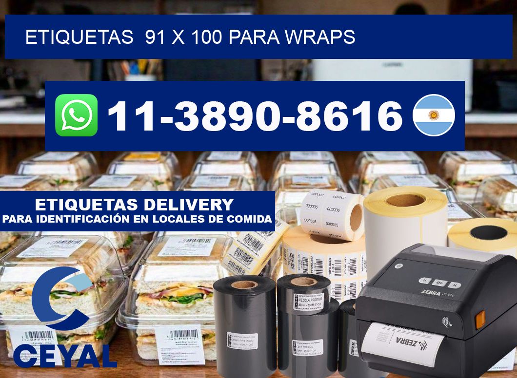 etiquetas 91 x 100 para Wraps