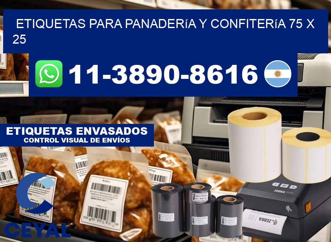 etiquetas para Panadería y confitería 75 x 25