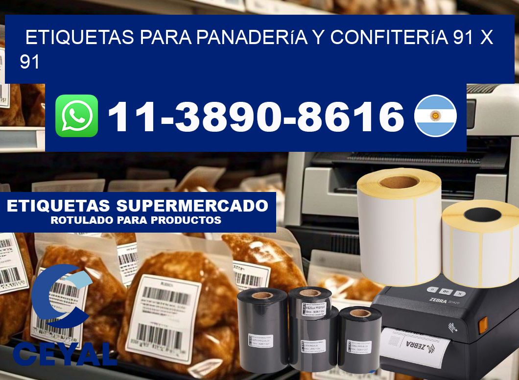 etiquetas para Panadería y confitería 91 x 91