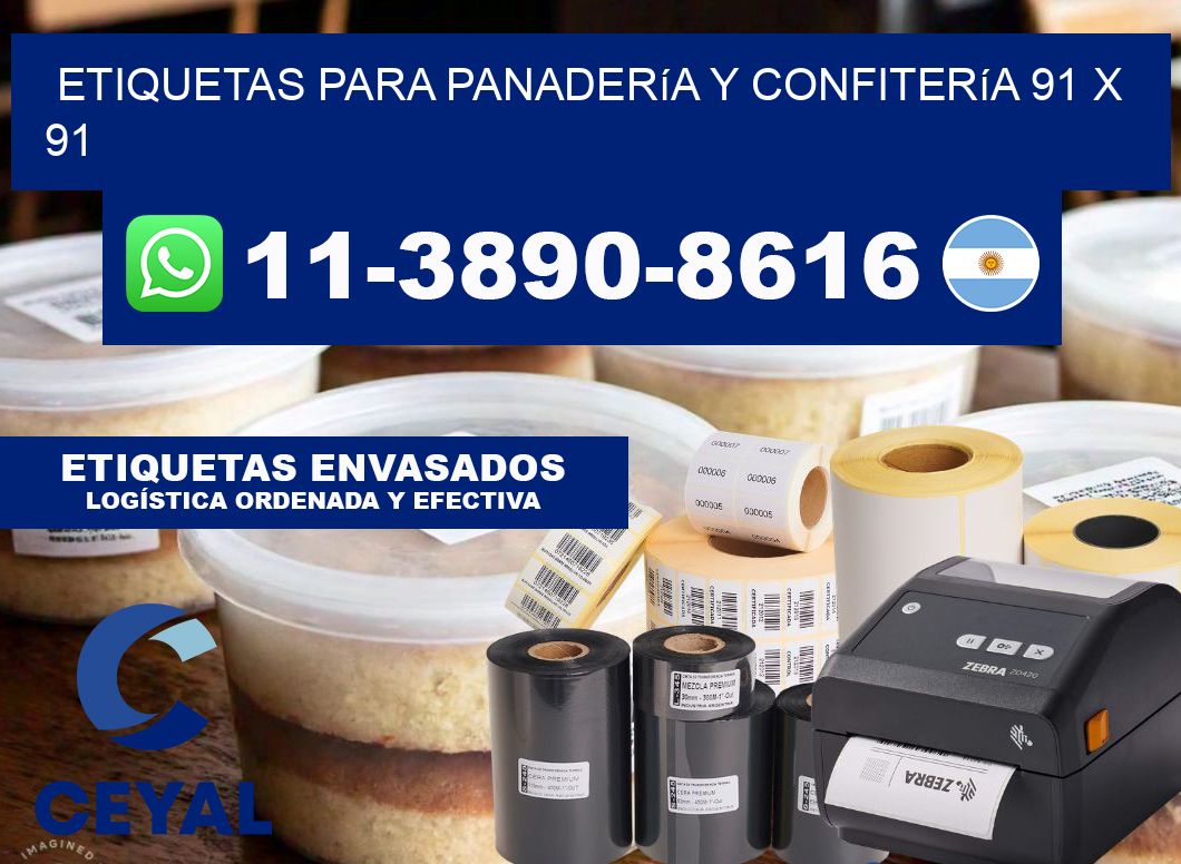 etiquetas para Panadería y confitería 91 x 91