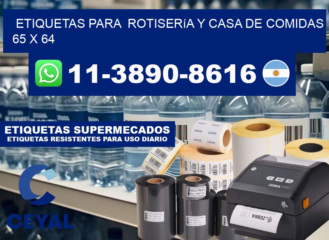 etiquetas para  Rotisería y casa de comidas 65 x 64