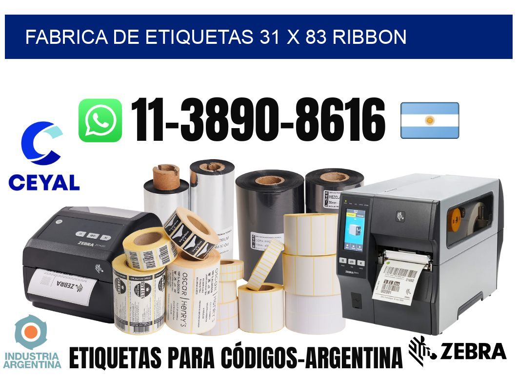 fabrica de etiquetas 31 x 83 ribbon