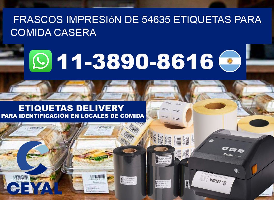 frascos impresión de 54635 etiquetas para comida casera