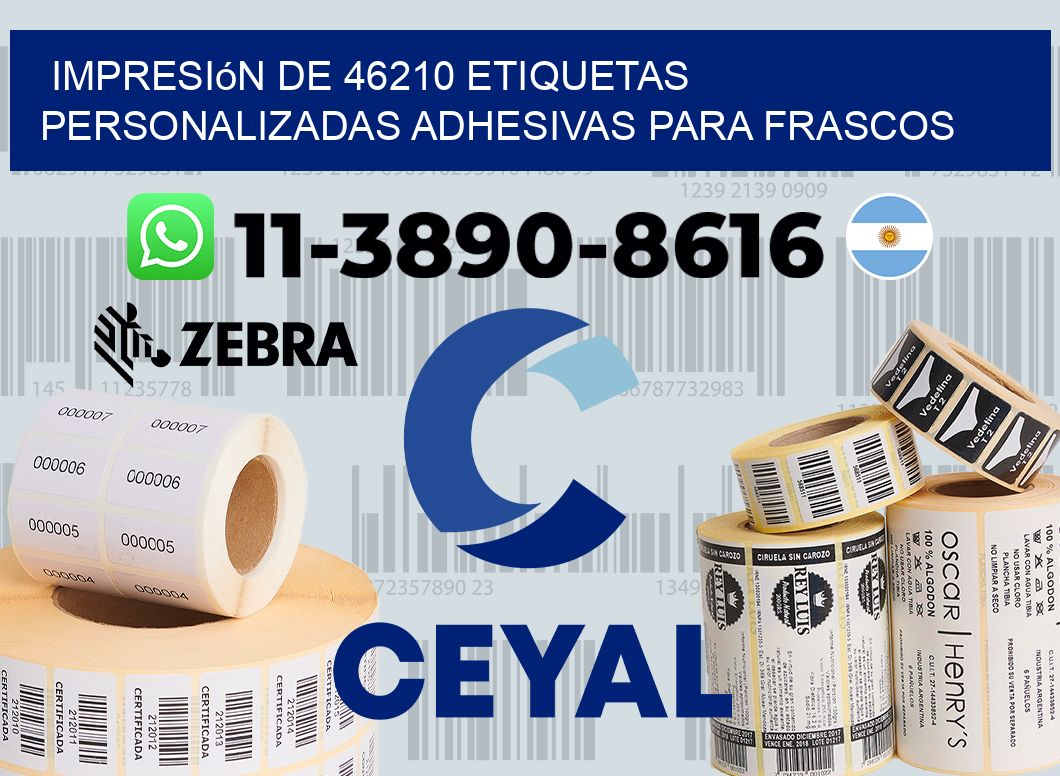 impresión de 46210 etiquetas personalizadas adhesivas para frascos