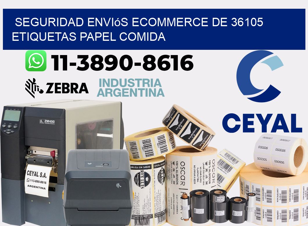 seguridad enviós ecommerce de 36105 etiquetas papel comida