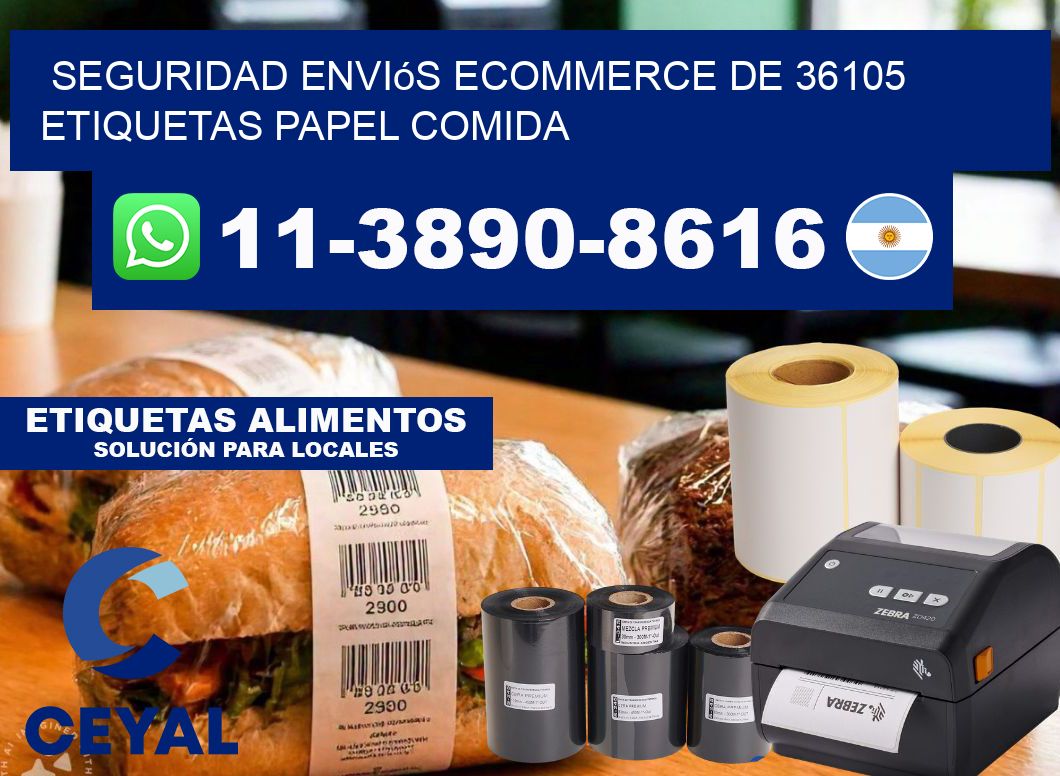 seguridad enviós ecommerce de 36105 etiquetas papel comida