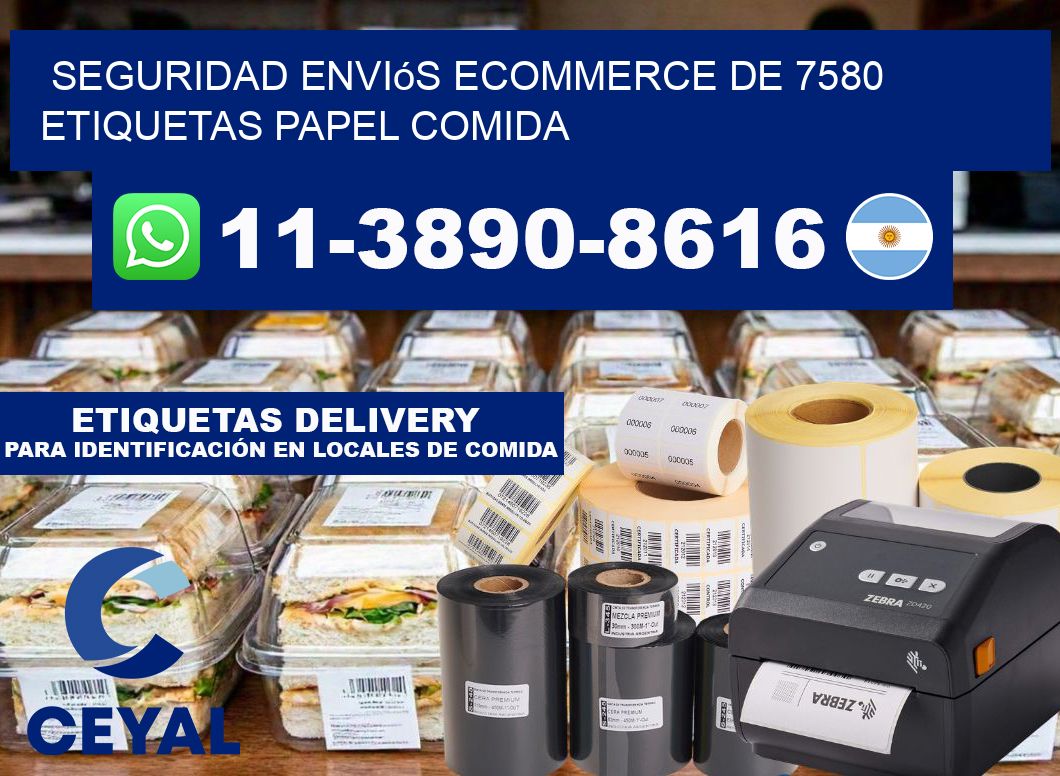 seguridad enviós ecommerce de 7580 etiquetas papel comida