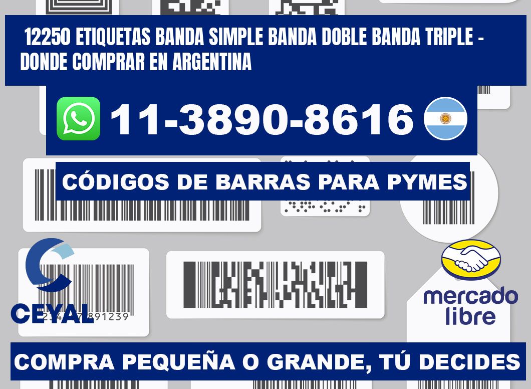 12250 etiquetas banda simple banda doble banda triple - Donde Comprar en Argentina
