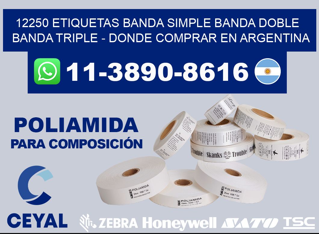 12250 etiquetas banda simple banda doble banda triple - Donde Comprar en Argentina