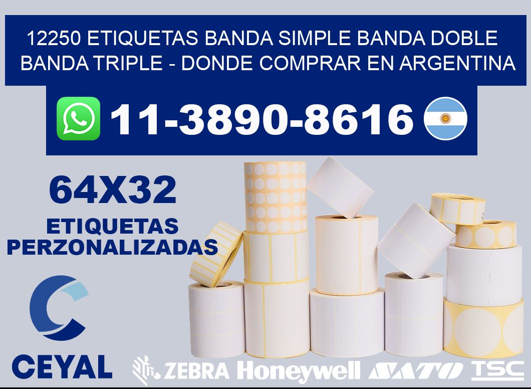 12250 etiquetas banda simple banda doble banda triple - Donde Comprar en Argentina