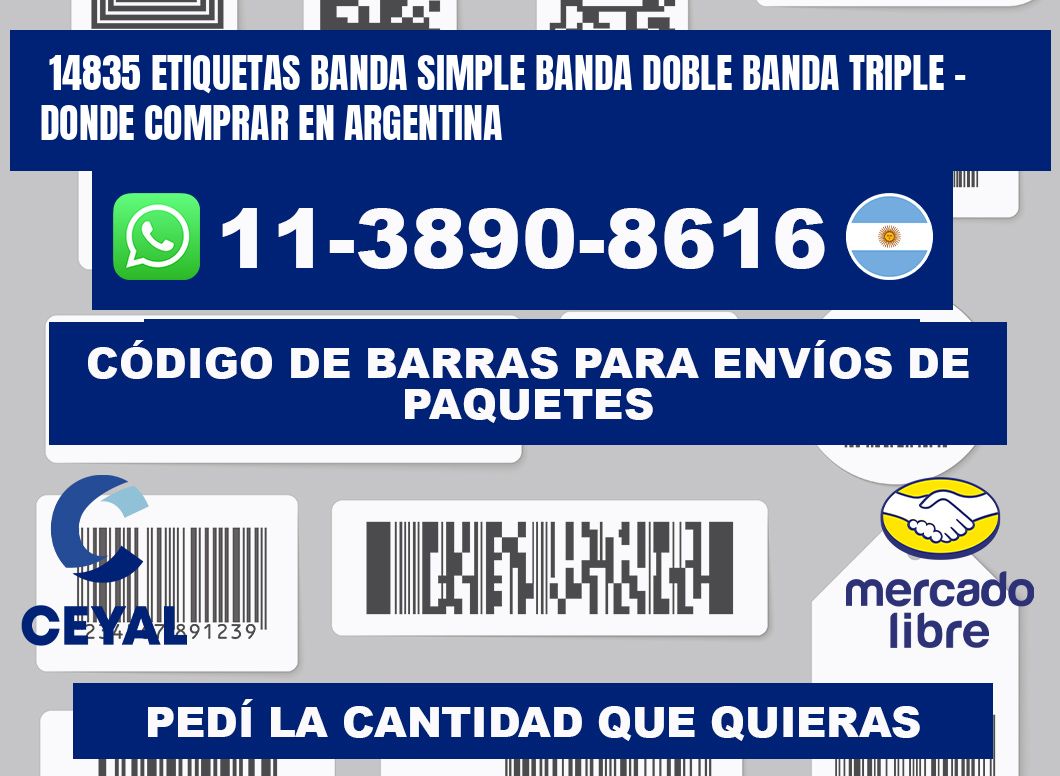 14835 etiquetas banda simple banda doble banda triple - Donde Comprar en Argentina