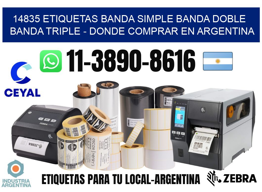 14835 etiquetas banda simple banda doble banda triple - Donde Comprar en Argentina