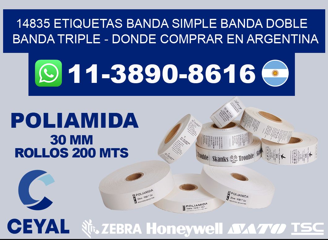 14835 etiquetas banda simple banda doble banda triple - Donde Comprar en Argentina