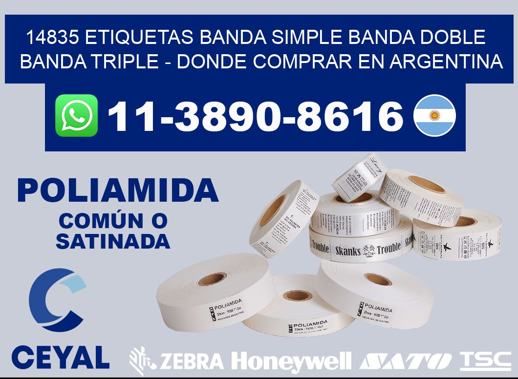 14835 etiquetas banda simple banda doble banda triple - Donde Comprar en Argentina